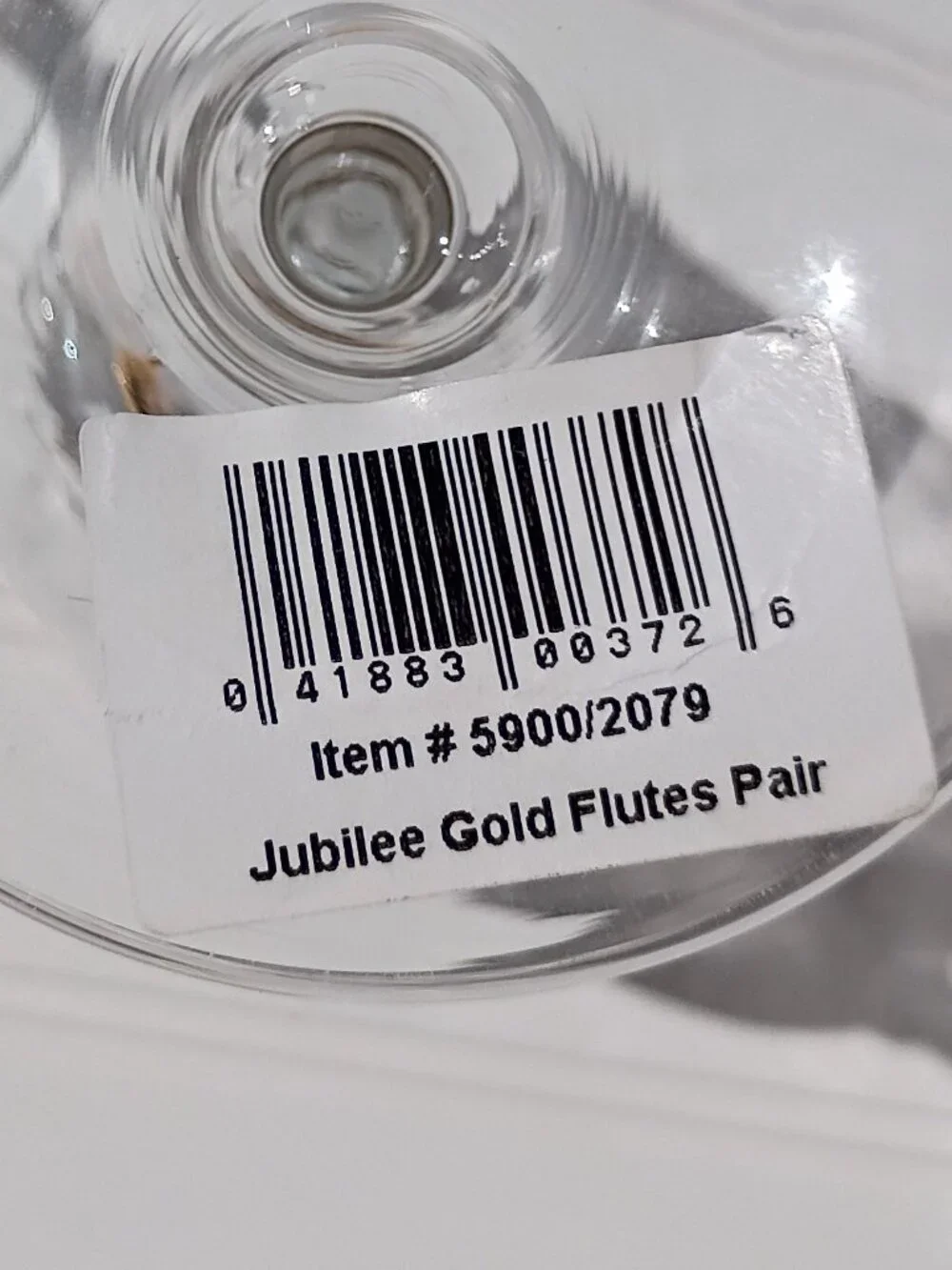 Miller Rogaska Reed & Barton Jubilee Gold Flute Champagne Wine Glasses Set of 2